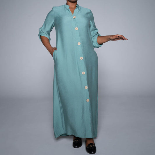 Sage Button Down Front Tunic