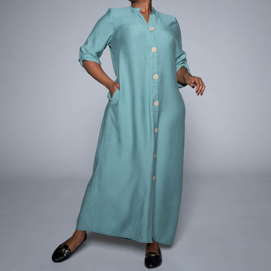 Sage Button Down Front Tunic