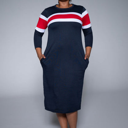 Plus Size Colour Block Dress