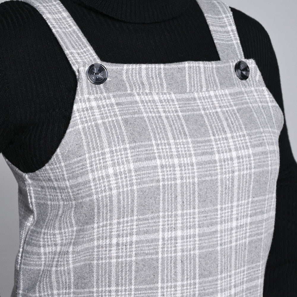 Plus Size Check Print Pinafore Dress