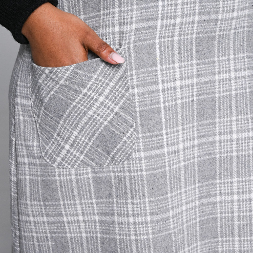 Plus Size Check Print Pinafore Dress