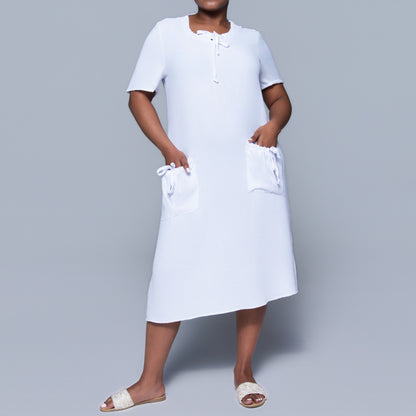 Plus Size Optical White Airflow Tunic