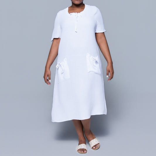 Plus Size Optical White Airflow Tunic