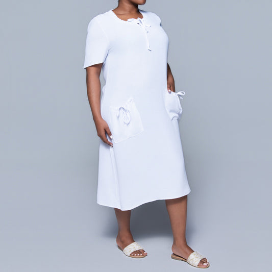 Plus Size Optical White Airflow Tunic