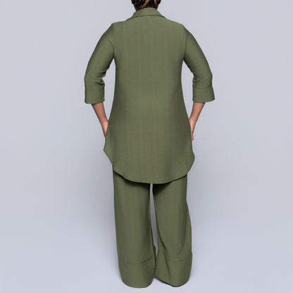 Plus Size Olive Button Down Top