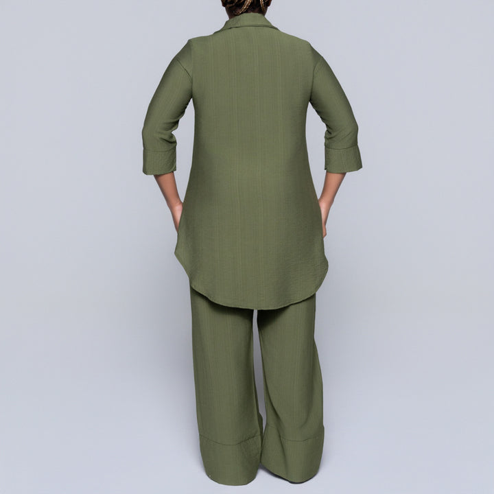 Plus Size Olive Button Down Top
