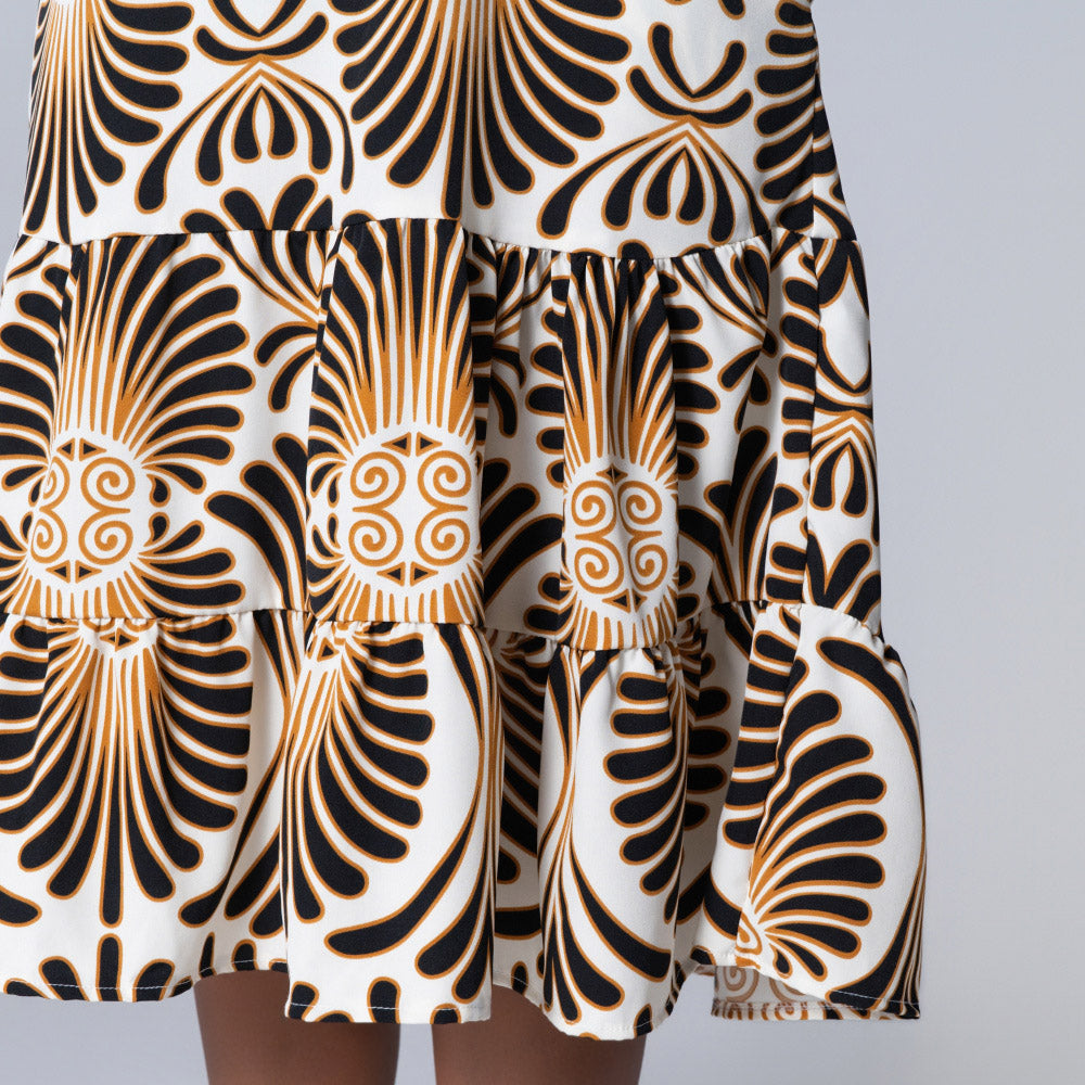 Plus Size Short Sleeve Printed Tunic