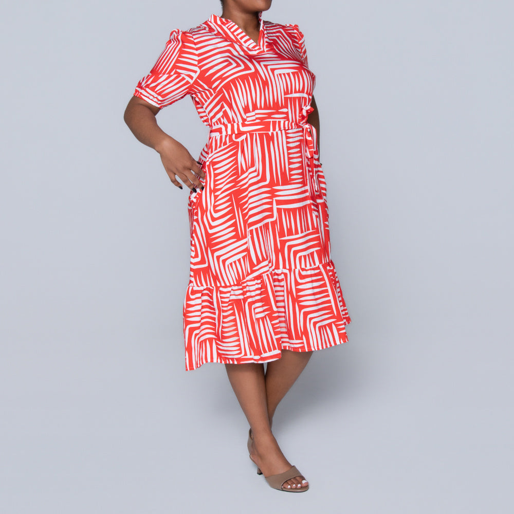 Plus Size Printed Terracotta Tunic
