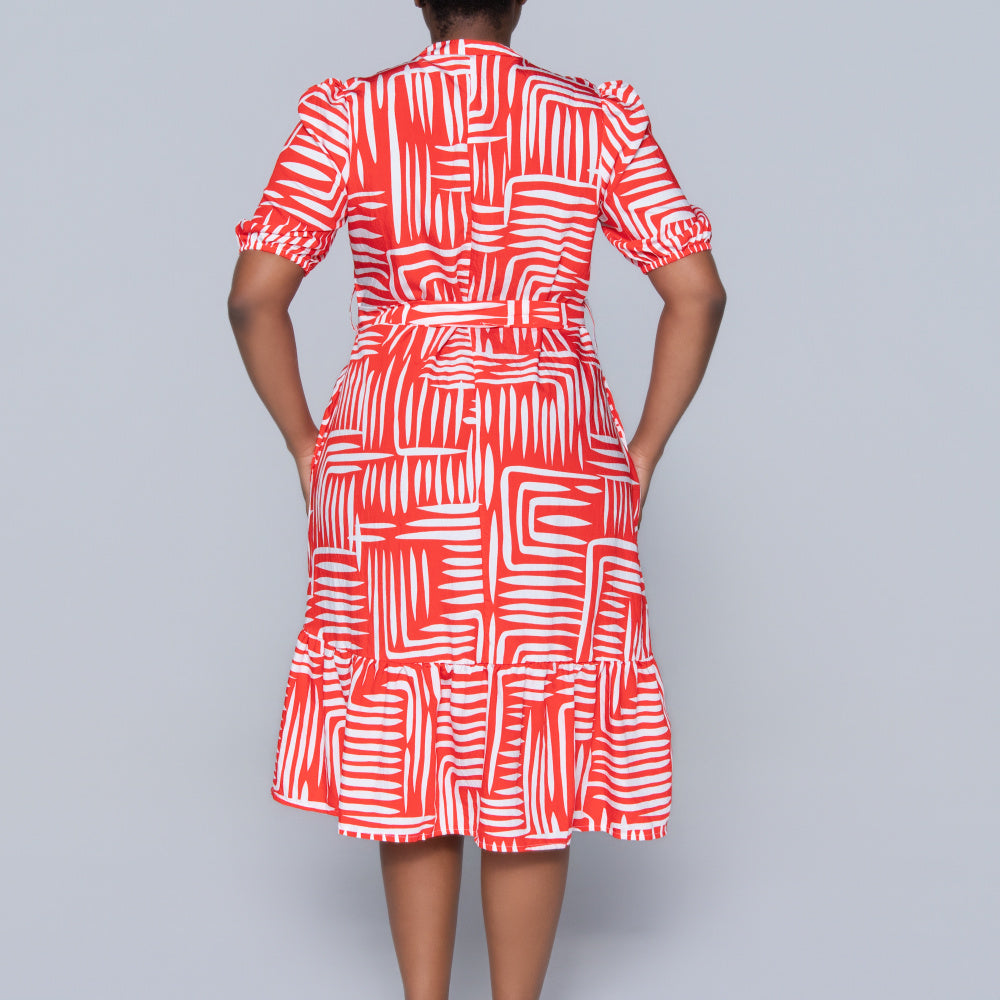 Plus Size Printed Terracotta Tunic