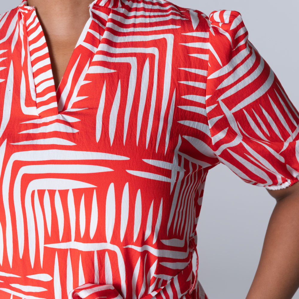 Plus Size Printed Terracotta Tunic