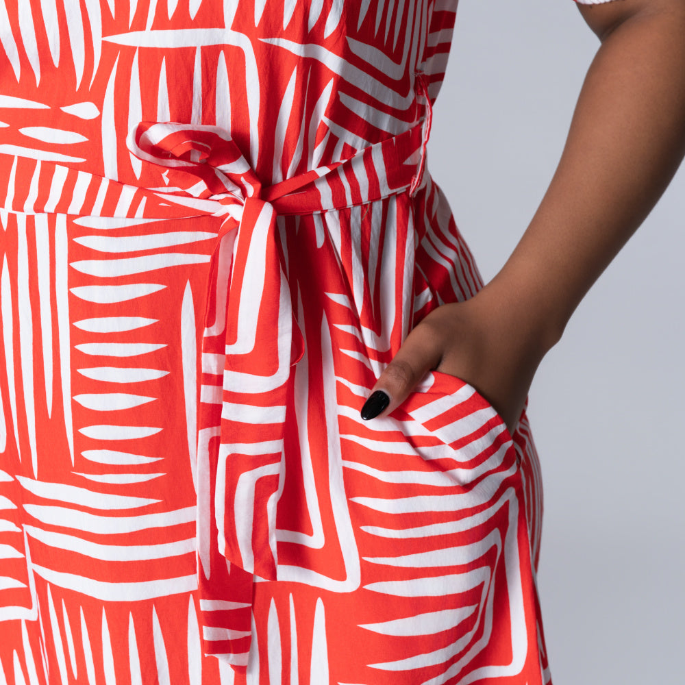 Plus Size Printed Terracotta Tunic