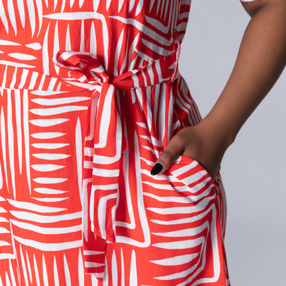 Plus Size Printed Terracotta Tunic