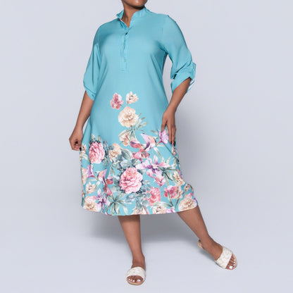 Sage Plus Size Floral Print Summer Tunic