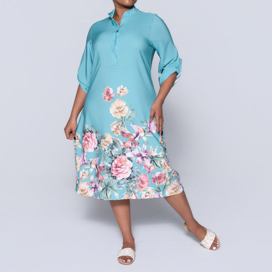 Sage Plus Size Floral Print Summer Tunic