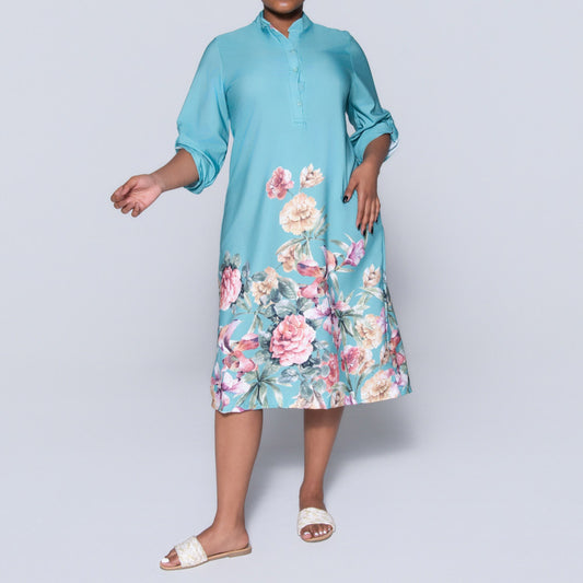 Sage Plus Size Floral Print Summer Tunic