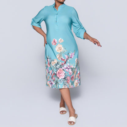 Sage Plus Size Floral Print Summer Tunic