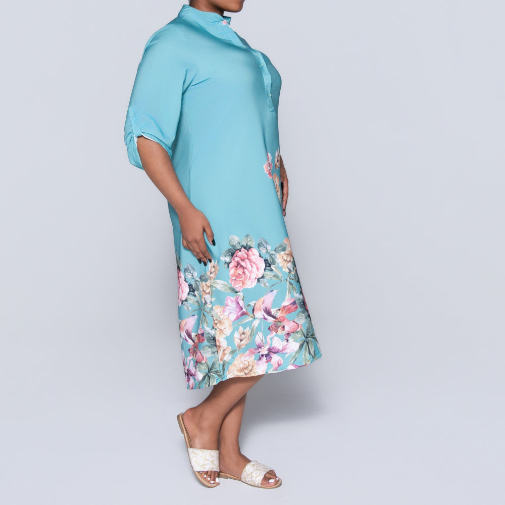 Sage Plus Size Floral Print Summer Tunic