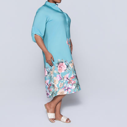 Sage Plus Size Floral Print Summer Tunic