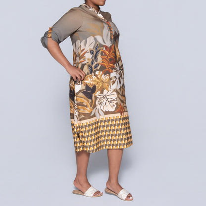 Plus Size Olive Printed Tunic