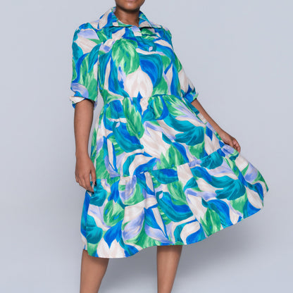 Plus Size Printed Tiered Tunic