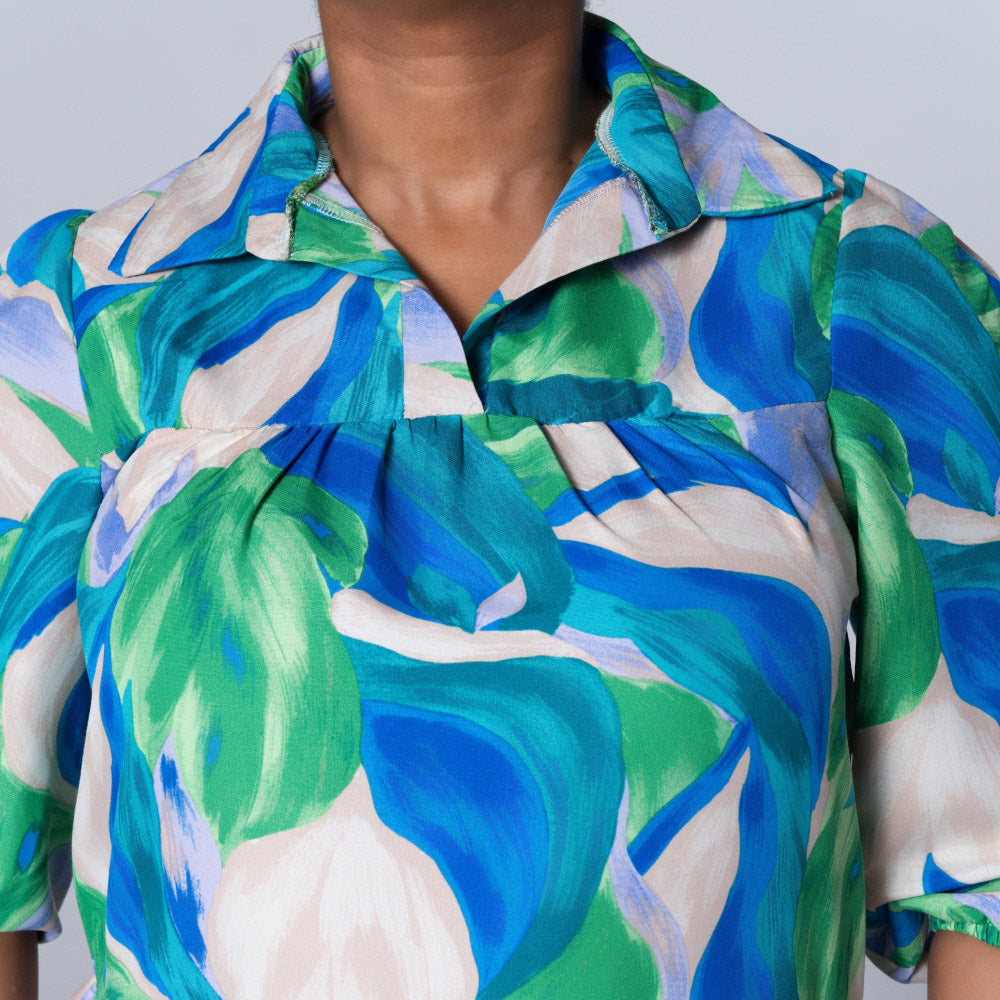 Plus Size Printed Tiered Tunic