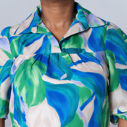 Plus Size Printed Tiered Tunic