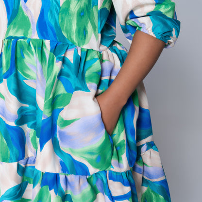 Plus Size Printed Tiered Tunic