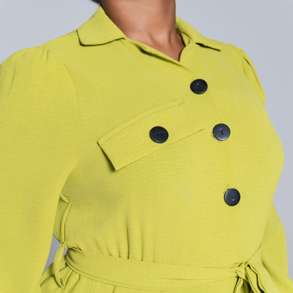 Plus Size Tie-Belt Tiered Tunic