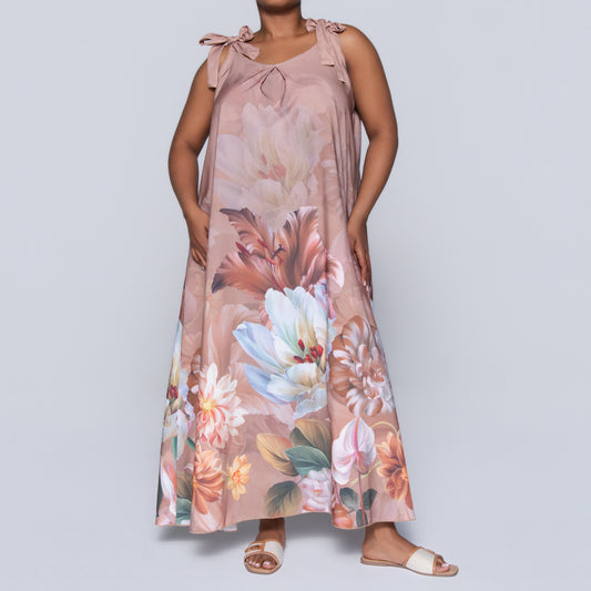 Plus Size Border Print Dress