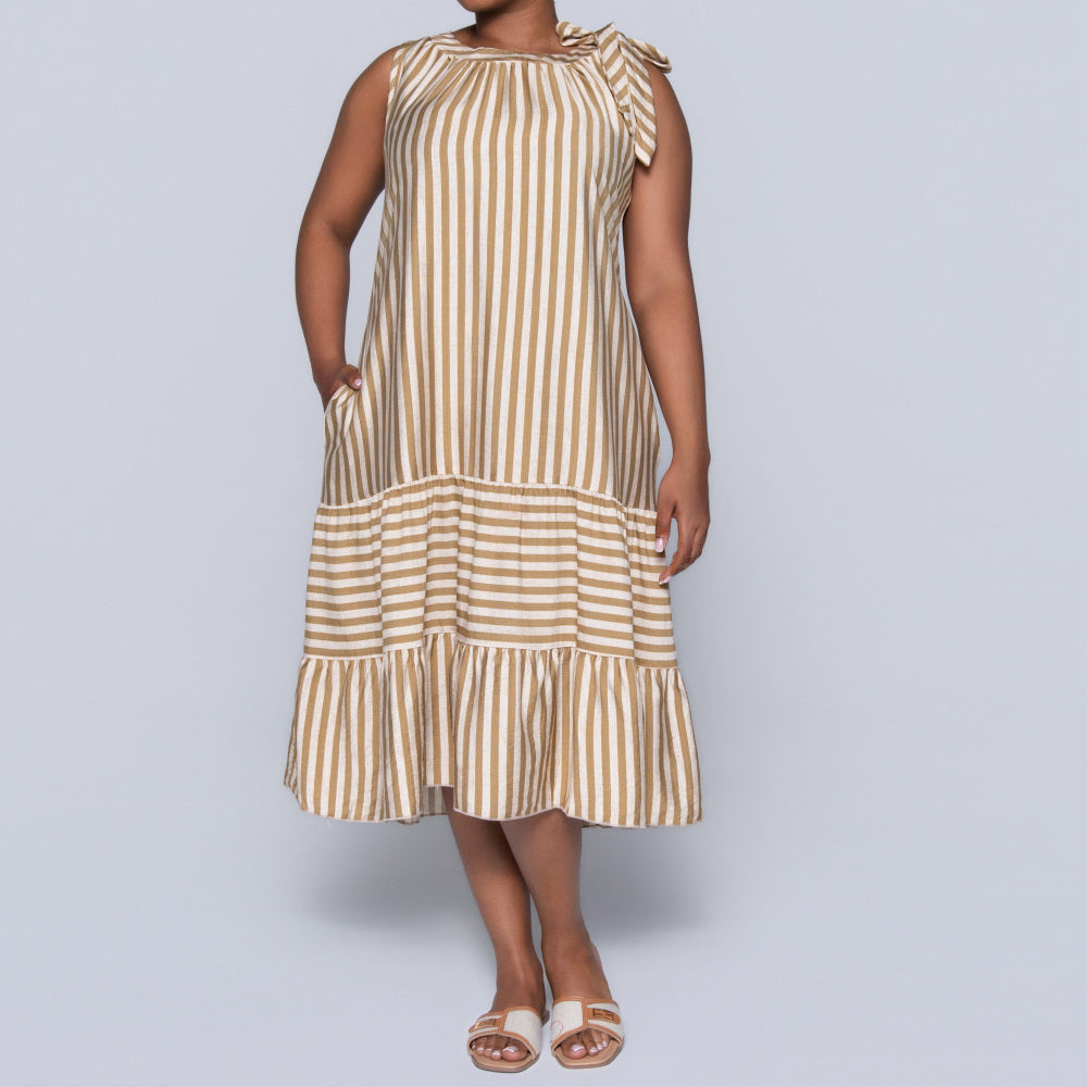 Plus Size Striped Tiered Tunic