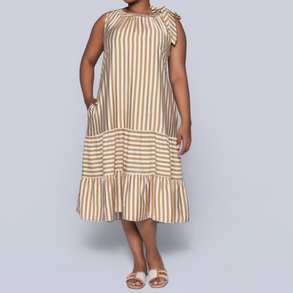 Plus Size Striped Tiered Tunic