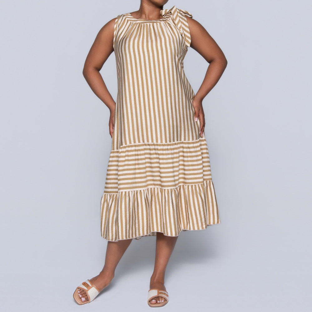 Plus Size Striped Tiered Tunic