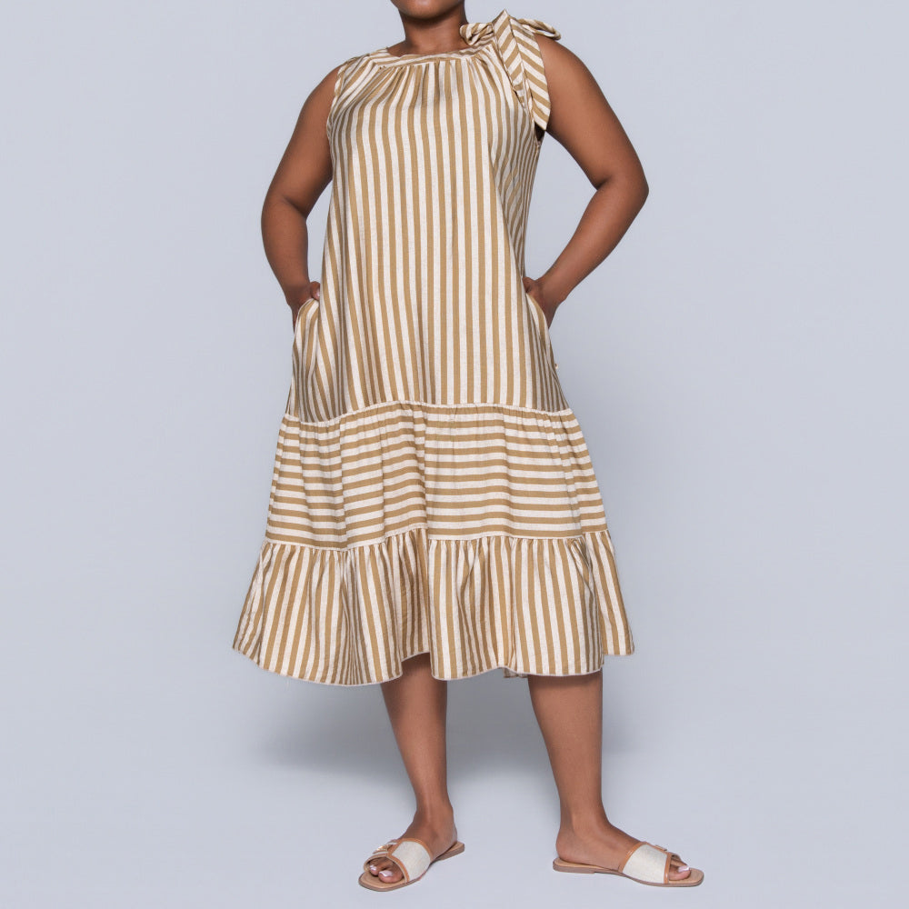 Plus Size Striped Tiered Tunic