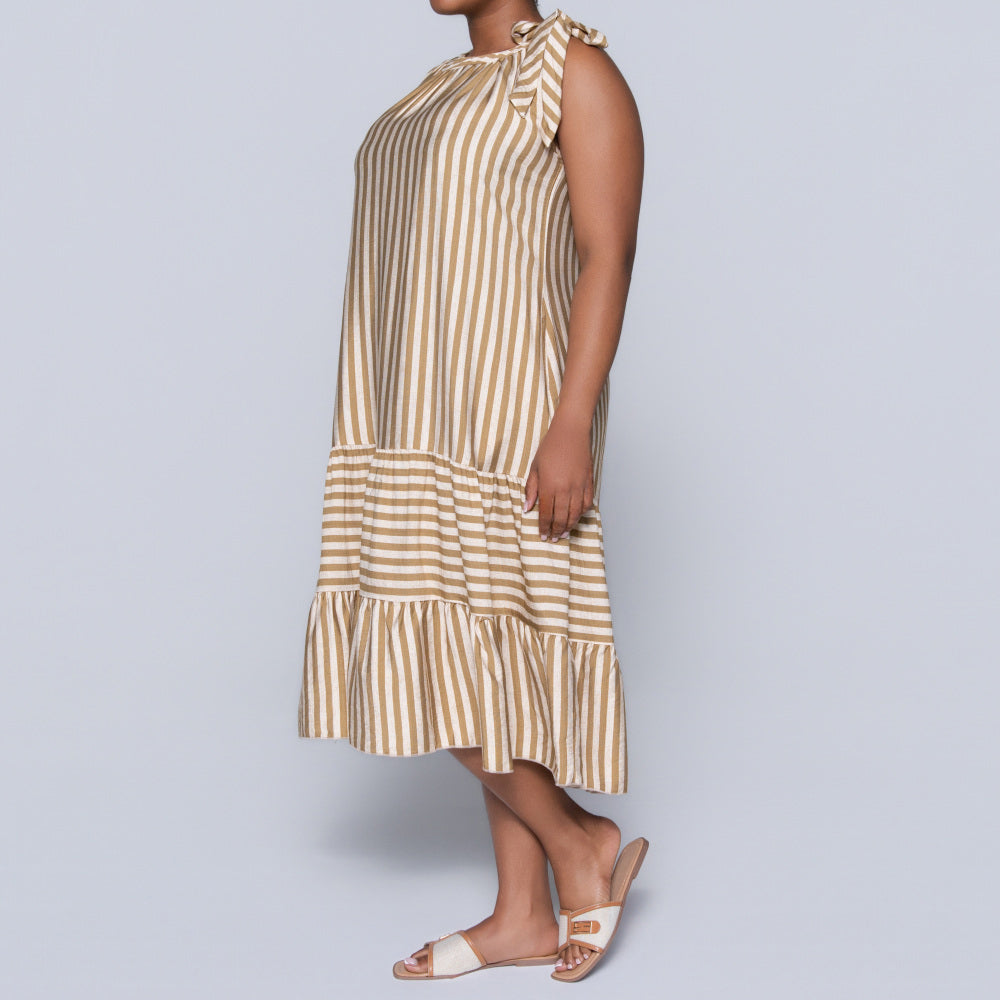 Plus Size Striped Tiered Tunic