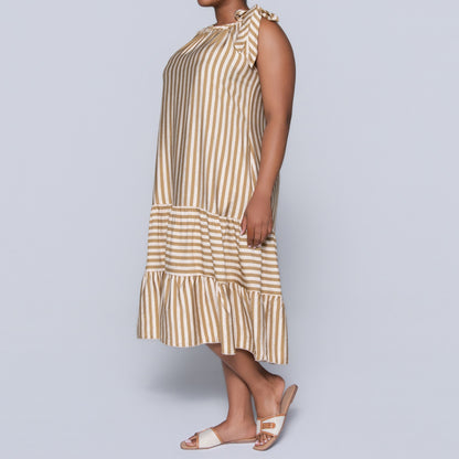 Plus Size Striped Tiered Tunic