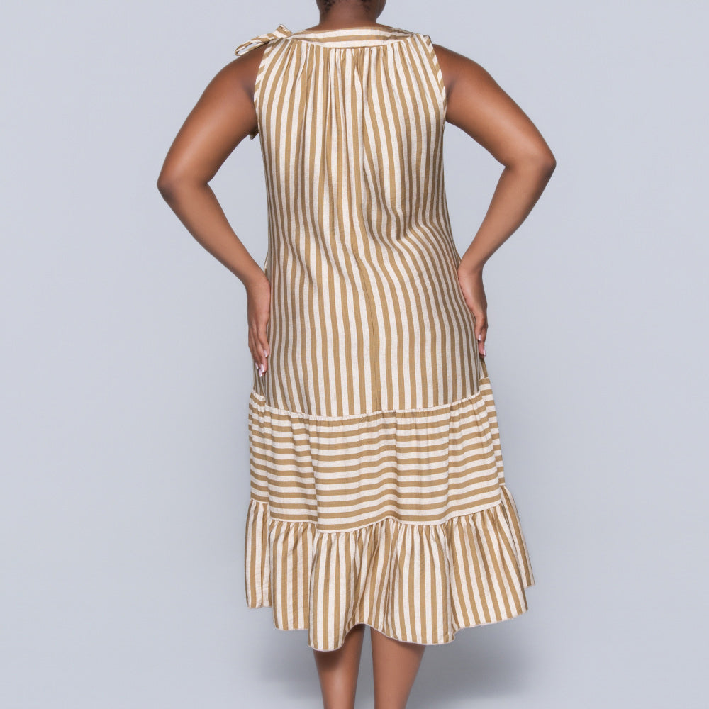 Plus Size Striped Tiered Tunic