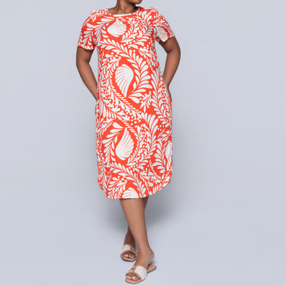 Plus Size Printed And Plain Twin Pack Tunic
