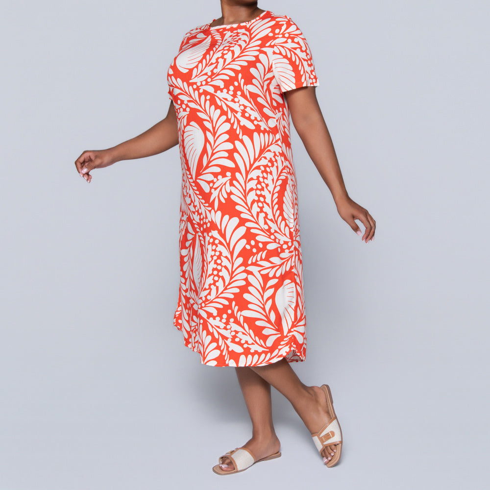 Plus Size Printed And Plain Twin Pack Tunic