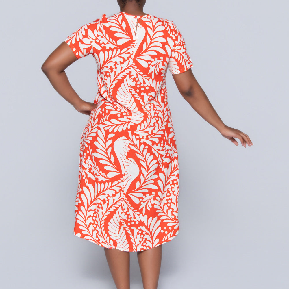 Plus Size Printed And Plain Twin Pack Tunic