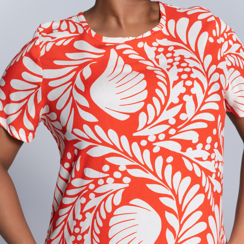 Plus Size Printed And Plain Twin Pack Tunic