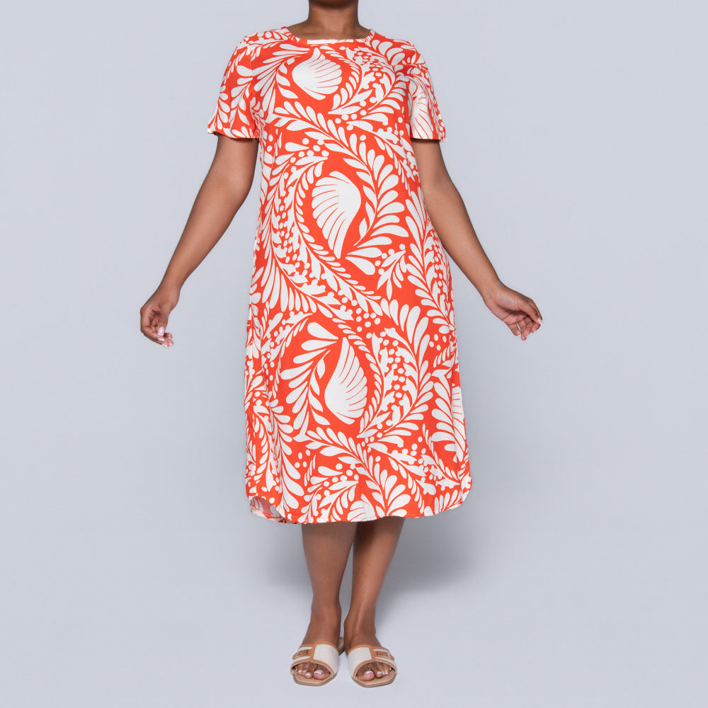 Plus Size Printed And Plain Twin Pack Tunic