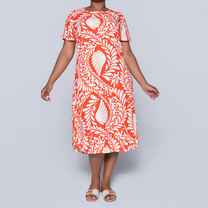 Plus Size Printed And Plain Twin Pack Tunic