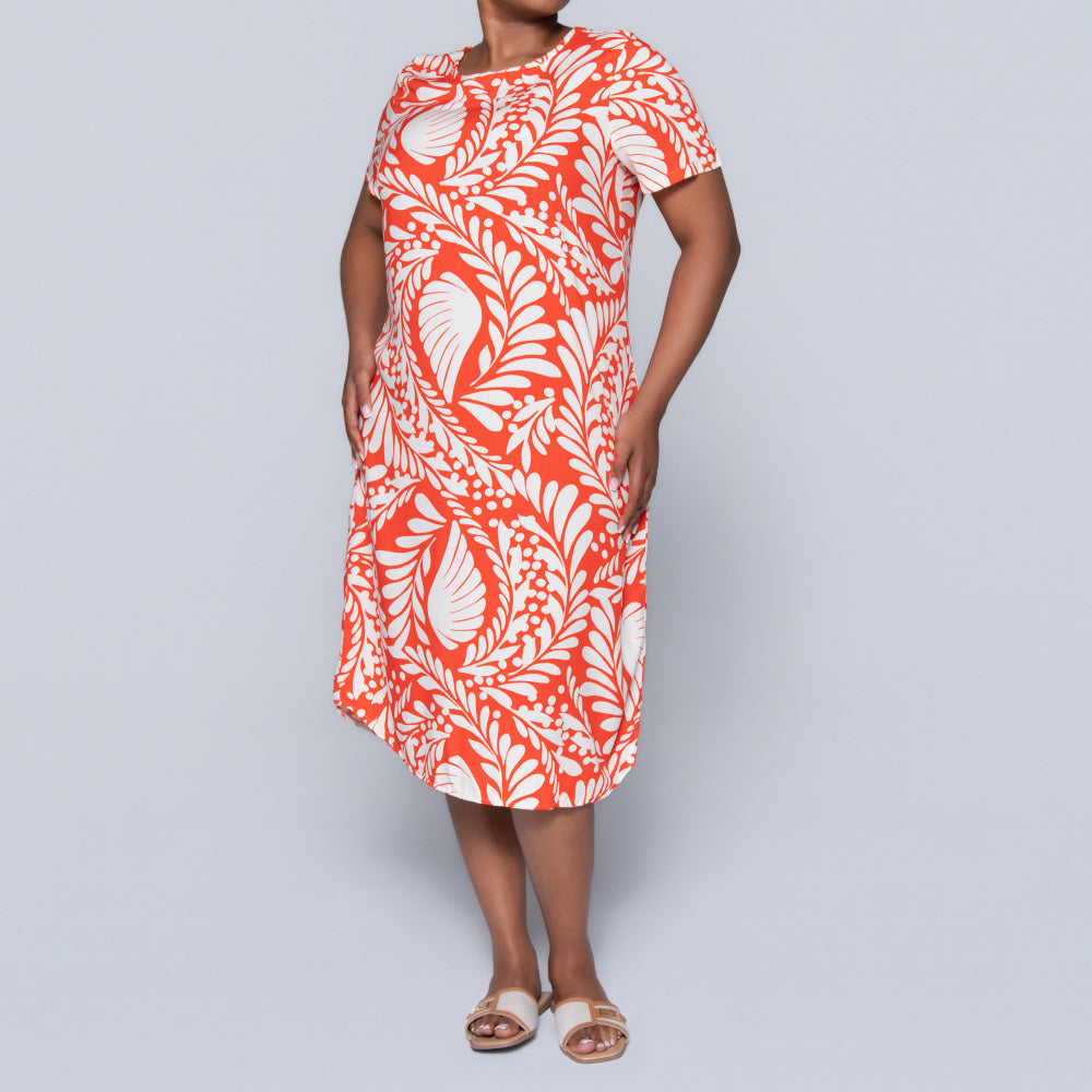 Plus Size Printed And Plain Twin Pack Tunic