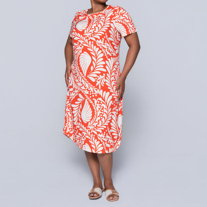 Plus Size Printed And Plain Twin Pack Tunic