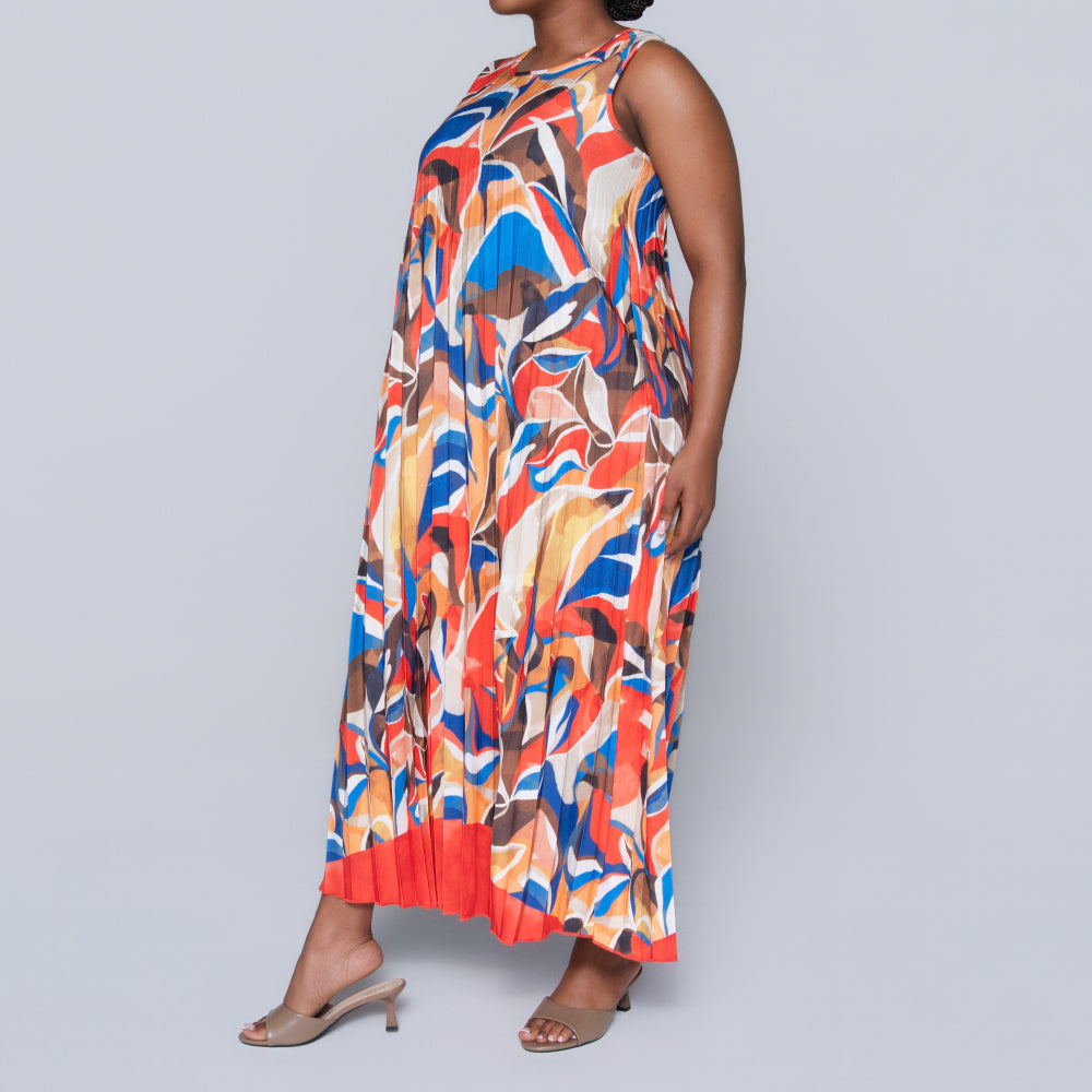 Plus Size Pleated Dress