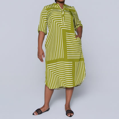 Plus Size Green Printed Tunic