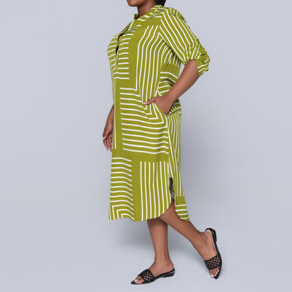 Plus Size Green Printed Tunic