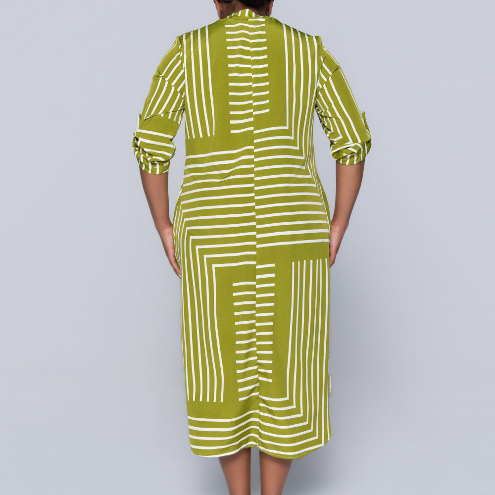 Plus Size Green Printed Tunic