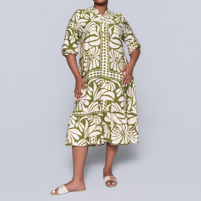 Plus Size Green Tiered Tunic