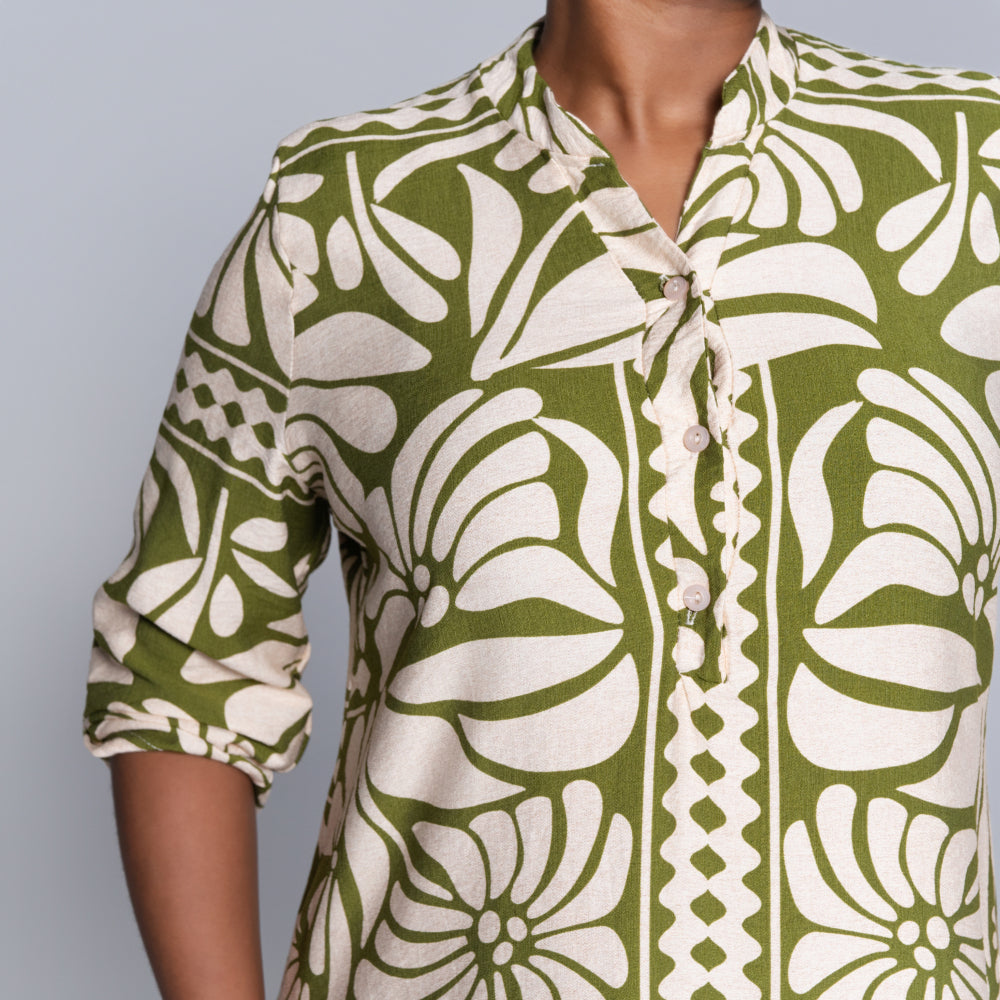 Plus Size Green Tiered Tunic